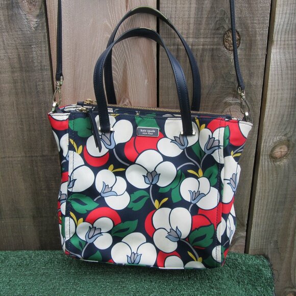 Kate Spade Breezy Floral Double Handle Crossbody Purse Medium Bag - Picture 1 of 12